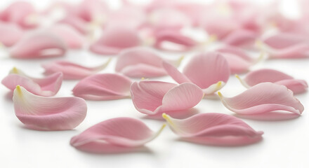 Obraz premium soft pink flower petals scattered aesthetic background