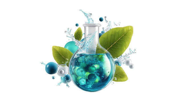 green hydrogen energy concept with clean science illustration isolated on white background