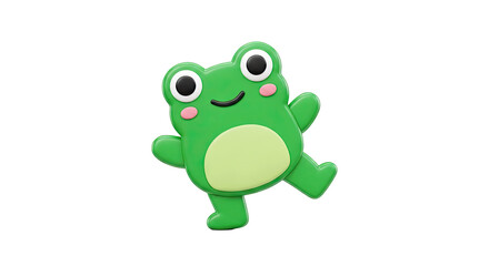 Obraz premium Cute 3D Green Frog Character