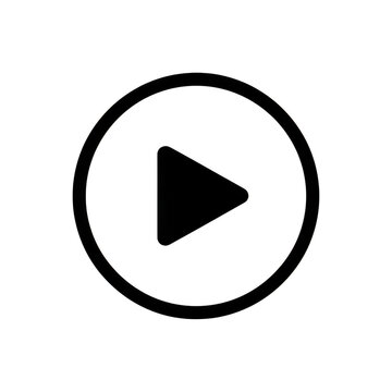 A black play button icon