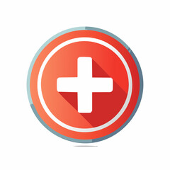 Fototapeta premium Red circle with a plus sign icon