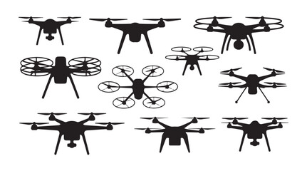 Drone quadcopter uav vector icon set for aerial photography and video shooting © MD.RAHIM