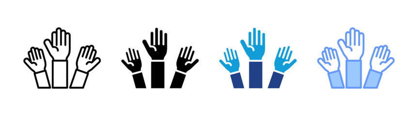 Obraz premium Participation icon set multiple style collection