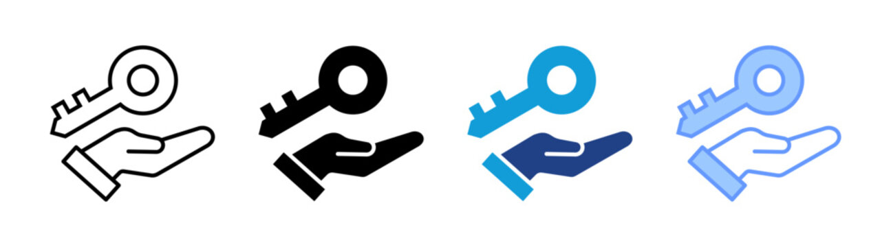 Access icon set multiple style collection