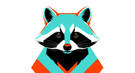 Stylized raccoon portrait vector illustration on white background © Ultrasjarna