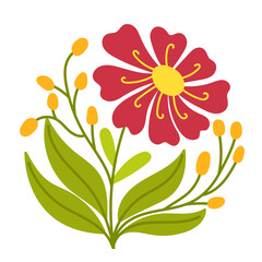 daisy flower. groovy abstract bloom. circle meadow flower. nature decor © andinur