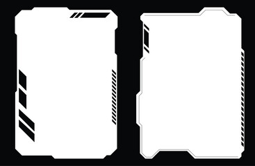 Futuristic sci fi HUD interface frame set with modern cyber tech overlay borders isolated on white background © Blue Device