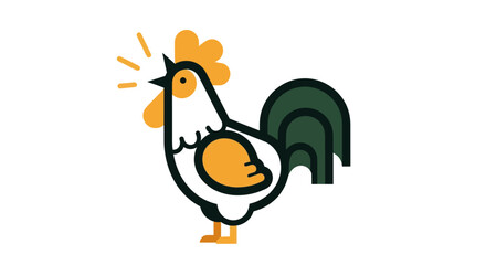 Stylized illustration of a rooster in graphic style for design and use © Ultrasjarna