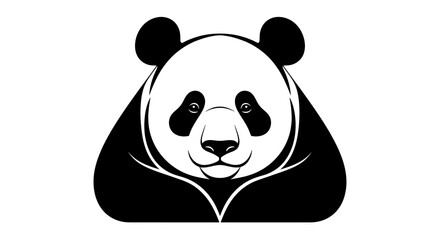 Stylized panda illustration in black and white against a white backdrop © Ultrasjarna
