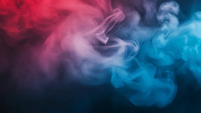 Abstract image of swirling colorful smoke against a dark gradient background