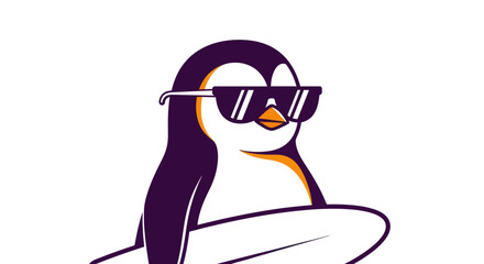 Cartoon penguin wearing sunglasses graphic isolated on white background © Sastro