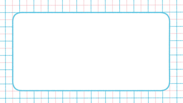Simple frame with blue and pink grid pattern background