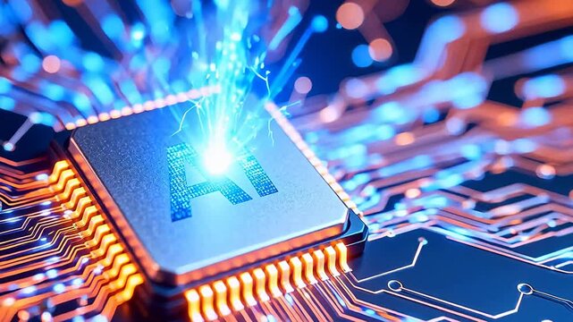 AI chip on circuit board