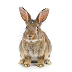 Obraz premium Adorable Brown Rabbit Sitting and Looking Forward.