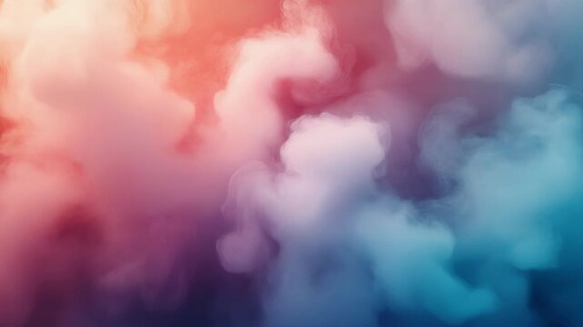 A painterly view of billowing smoke or clouds in various hues. The overall gradient shows color shifts