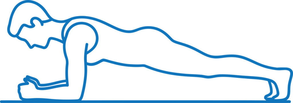 Person in a plank position on forearms and toes