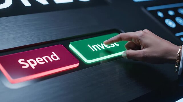 Invest spend finance tax saving strategies budget hand choice decision concept guide for smart spend and mindful money management