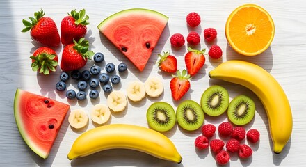 Naklejka premium Assortment of fresh fruits