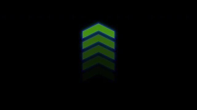 Blue line arrow icon swipe up animation. UP Directional green Arrow Loop Animation. 4K animation video with alpha channel