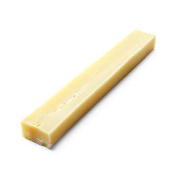 A piece of string cheese, ready for a quick snack. full length isolate on transparent background