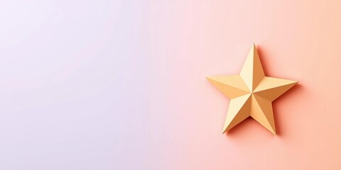 Obraz premium Simple, five-pointed star shape, flat design, solid color, flat, abstract