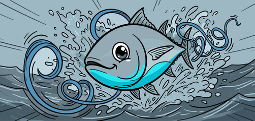 tuna mural splash © Andrey