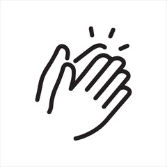 Obraz premium Clapping hands, linear icon. Applause and appreciation gesture. Line with editable stroke.
