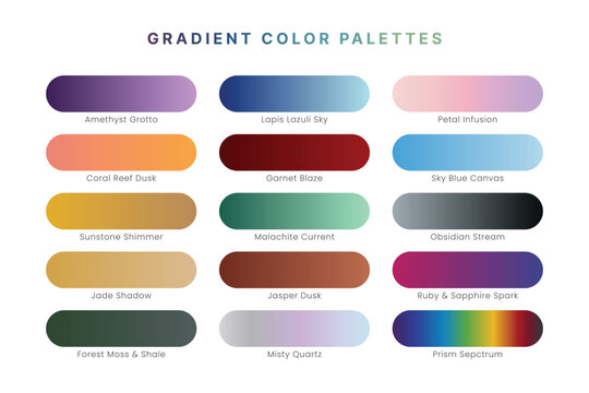 Abstract Gemstone and Nature Inspired Gradient Collection