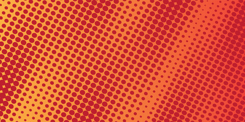 Obraz premium Orange and red halftone gradient pattern texture with digital technology background. Vector EPS new