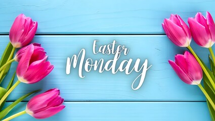 Celebrate easter monday with beautiful pink tulips