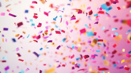 Obraz premium 121.Decorative sprinkle confetti falling diagonally across a banner layout, vivid hues, energetic motion effect, minimal white space for design use
