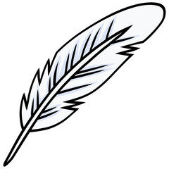 Obraz premium Feather Quill Pen Classic Stationery Illustration