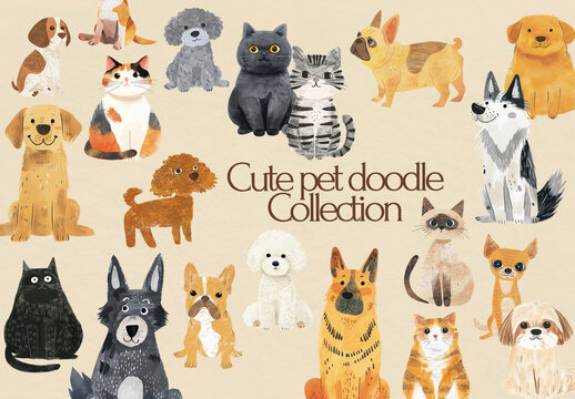 Charming Illustrated Pet Collection
