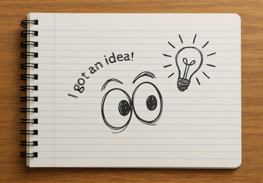 Creative Sketching Inspires Innovation Notebook Mockup PSD