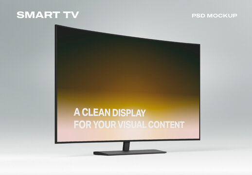 Curved TV Mockup Display PSD