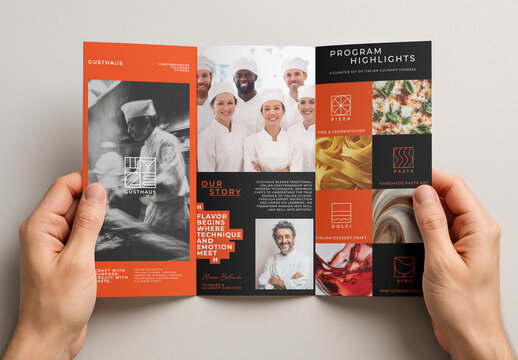 Elegant Culinary Brochure Mockup PSD