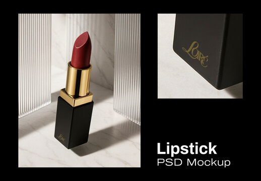 Elegant Lipstick Mockup Design PSD