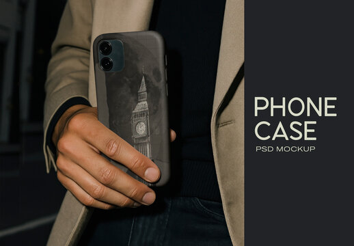 Elegant Phone Case Mockup Design PSD