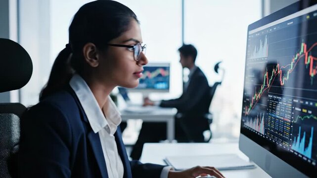 Corporate market analysis footage for finance training and marketing