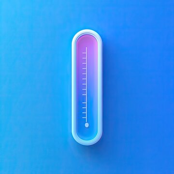 Minimalist Thermometer Icon with Blue - Purple Gradient for UI Design &ndash; Digital Temperature Measurement Tool, Flat Vector Illustration, Medical Health & Technology Element