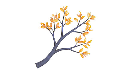 Obraz premium Autumn Branch with Orange Leaves