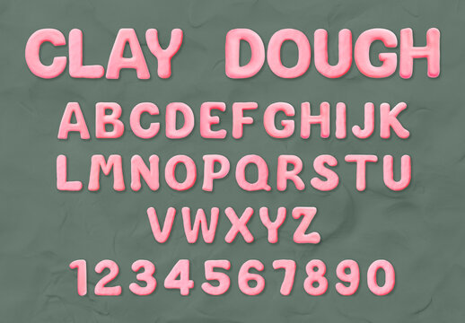 Pink Clay Alphabet Letters Font Set