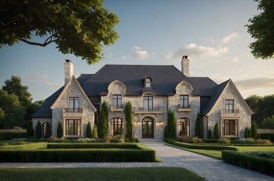Grand French Chateau Style Home with Formal Garden