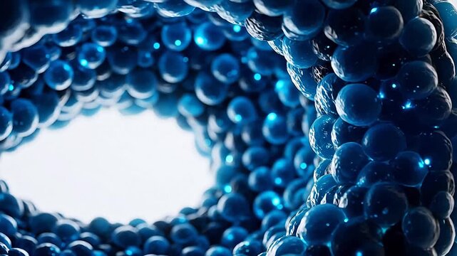 Blue spherical bubble structure