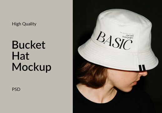 Stylish Bucket Hat Mockup PSD