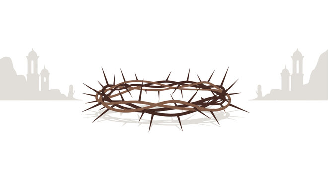 Crown of thorns vector illustration for religious Easter concept