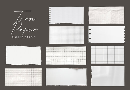 Torn Paper Textures Template Element Design Set