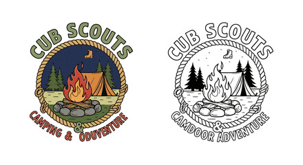 Obraz premium Set of 2 Cub Scouts logo vector illustrations