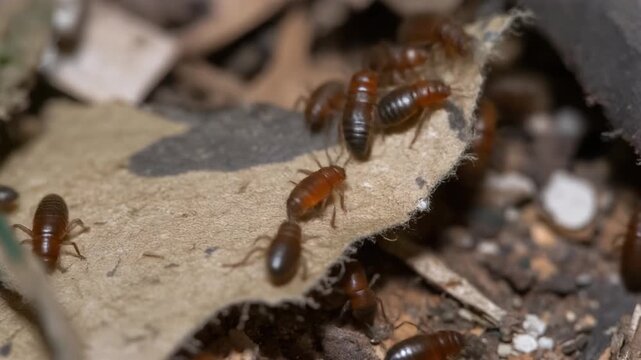 Macro View of Bed Bug Infestation Crawling on Surface