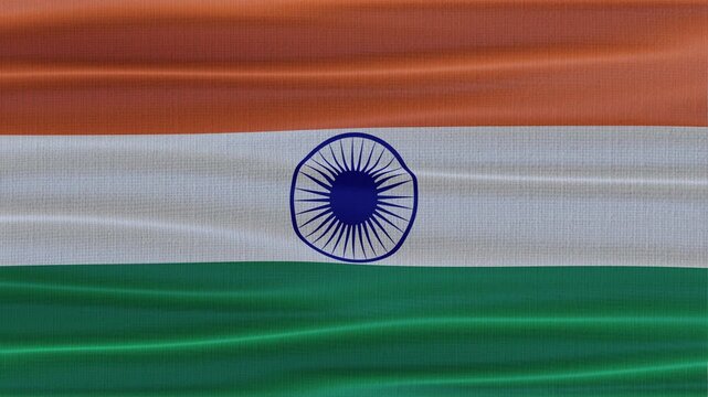 India flag waving in the wind with high quality fabric texture